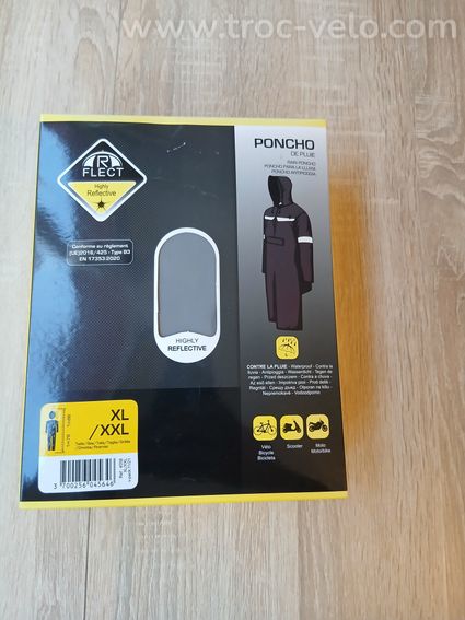 PONCHO CYCLISTE R FLECT NOIR XL/XXL RETRO REFLECHISSANT