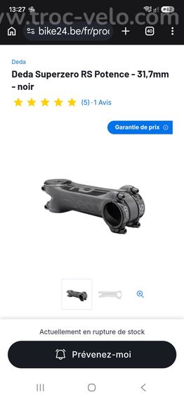 Potence Deda Superzero RS – 100 mm – 82° – État comme neuf - 3