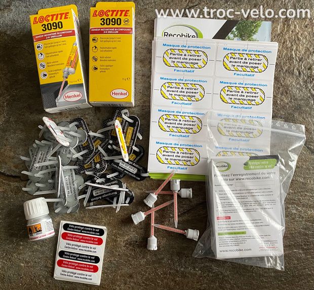 Lot de 30 marquages Antivol-kit RECOBIKE pour professionnel  - 1