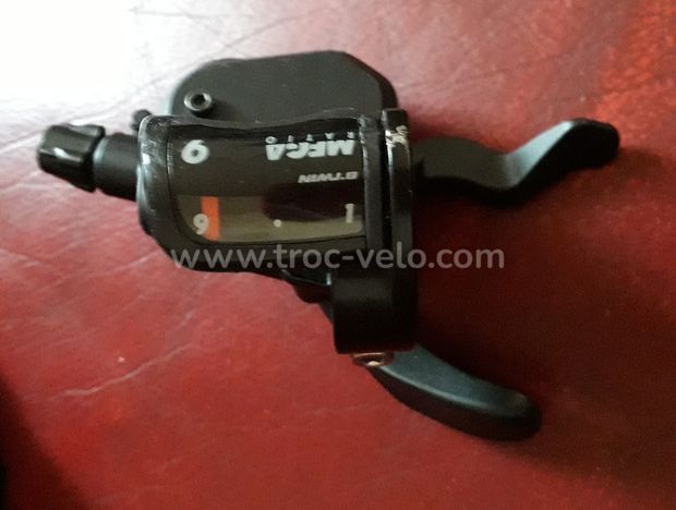 Manette Shifter droit 9v + dérailleur arrière Mega 9 vitesses en Tbé  - 4