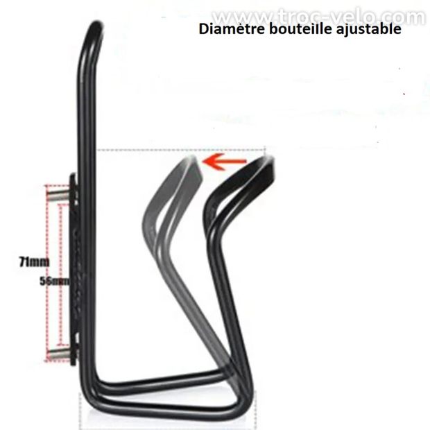 Porte Bouteille Gourde Bidon vélo en aluminium noir - 2