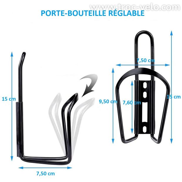 Porte Bouteille Gourde Bidon vélo en aluminium noir - 4