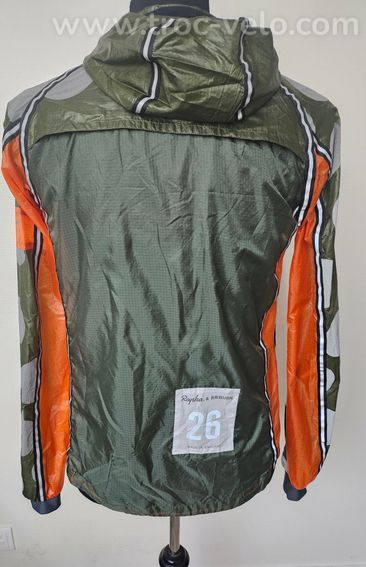 Coupe vent RAPHA & RAEBURN Hooded Wind Jacket en S - Vert kaki/Orange - 2