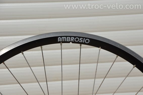 Paire de Roues Ambrosio Focus TBQ - 36 rayons - 9 speed 12-23 - Shimano Deore - 10