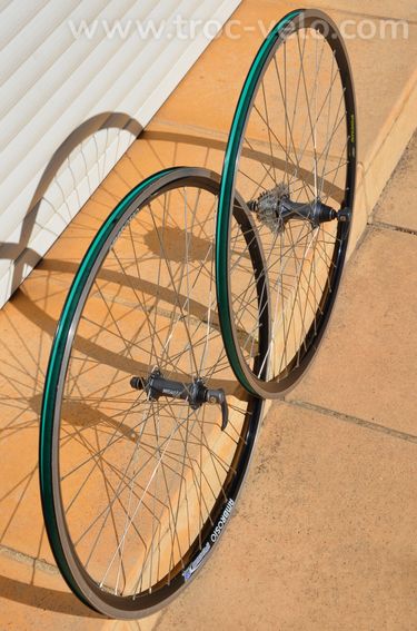 Paire de Roues Ambrosio Focus TBQ - 36 rayons - 9 speed 12-23 - Shimano Deore - 13