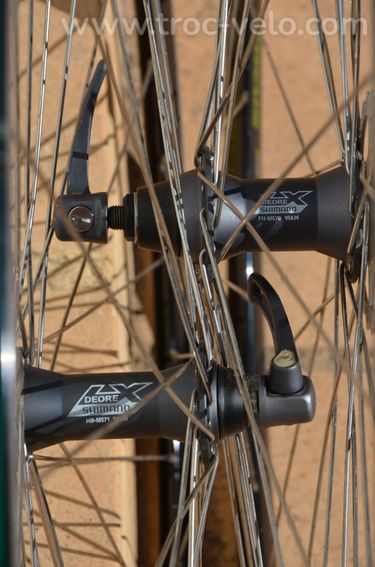 Paire de Roues Ambrosio Focus TBQ - 36 rayons - 9 speed 12-23 - Shimano Deore - 14