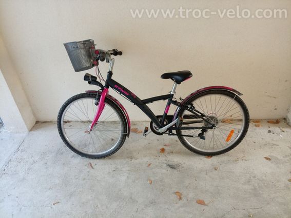Vélo B-twin fille 6 vitesse avec panier - 2