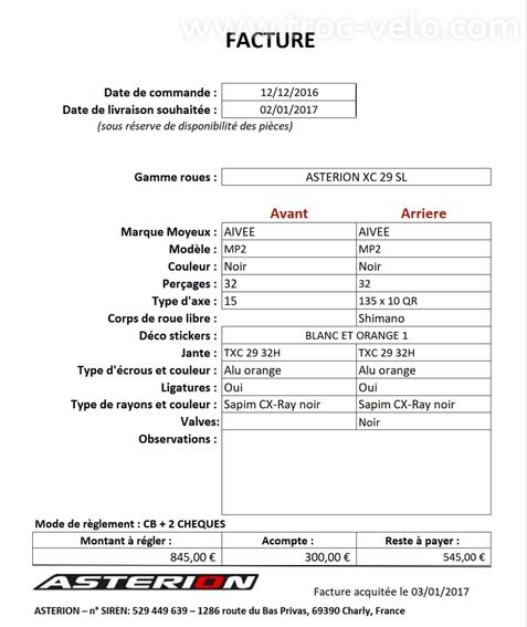 Paire de roues Asterion VTT 29" complètes prêtes à rouler - 11