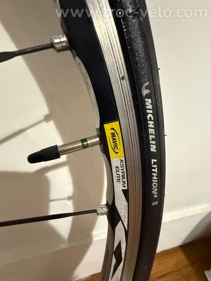 Roue avant Mavic Ksyrium Pro aluminium + pneu Michelin Lithion + chambre à air - 2