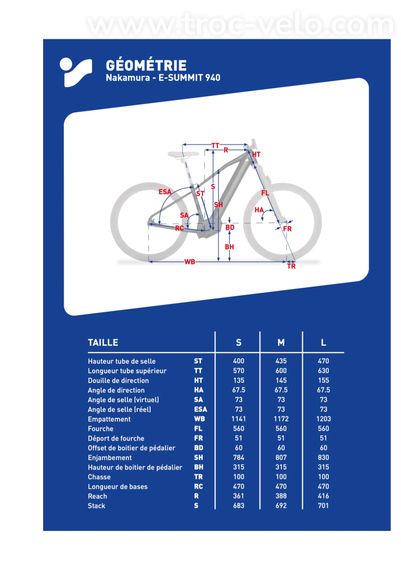 VTT ELECTRIQUE Nakamura E-Summit 940 – T. S – 130 km – État quasi neuf – Garantie - 12