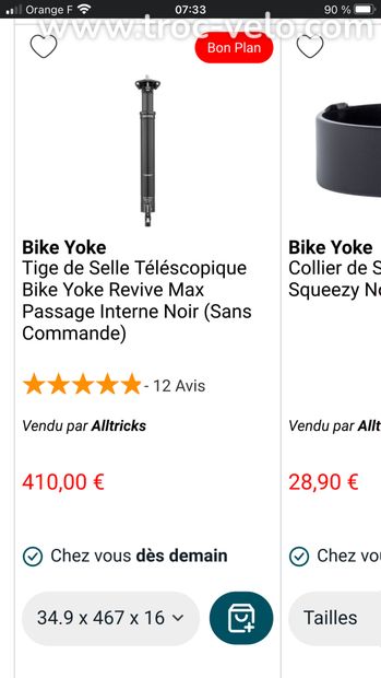 Tige de selle télescopique BIKEBYOKE - 1