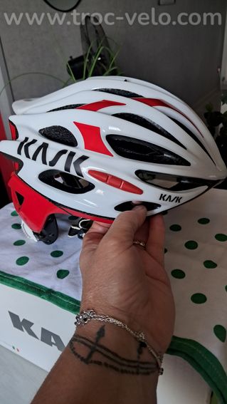 Casque de velo de route rouge et blanc - 4