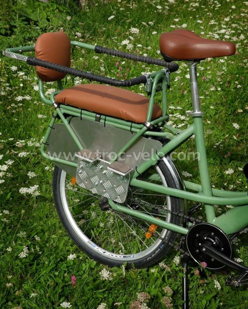 Porte-bébé siège enfant coussin aménagement vélo longtail cargo porteur GITANE facteur postier - 3