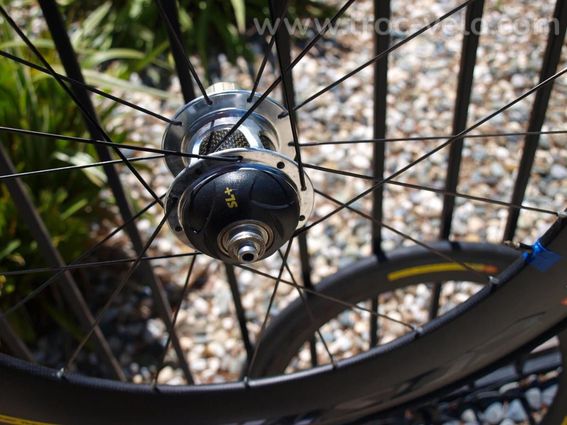 Paire de roues Mavic CXR-60 carbone boyaux avec freins sur jante. - 7