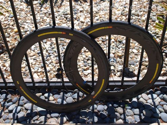 Paire de roues Mavic CXR-60 carbone boyaux avec freins sur jante. - 9