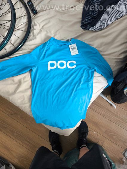 Maillot POC VTT manches longues Essential Enduro, bleu ciel