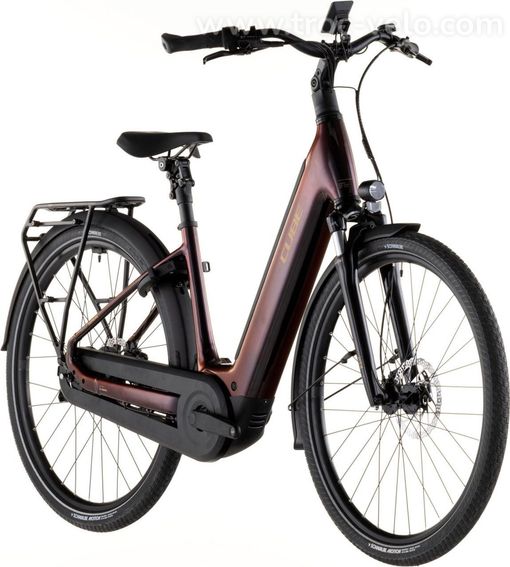 Velo De Ville Electrique Cube Supreme Hybrid Comfort Pro 600 Easy Entry Enviolo Trekking 600 Wh 700 Mm Violet Orange Solareclipse 2026 T 46 159 166cm - 2