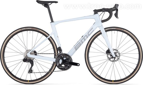 Velo De Route Bmc Roadmachine Four Shimano 105 Di2 12v 700 Mm Blanc Cool 2024 T 54 172 180cm Produit Reconditionne
