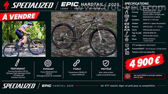 Vtt specialized epic hardtail flight attendant