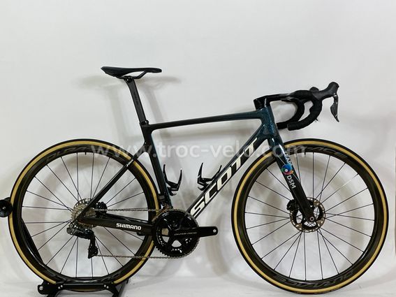 Short Vélo été SCOTT RC Équipe Nightfall - Bleu/Jaune - Lycra Unisexe