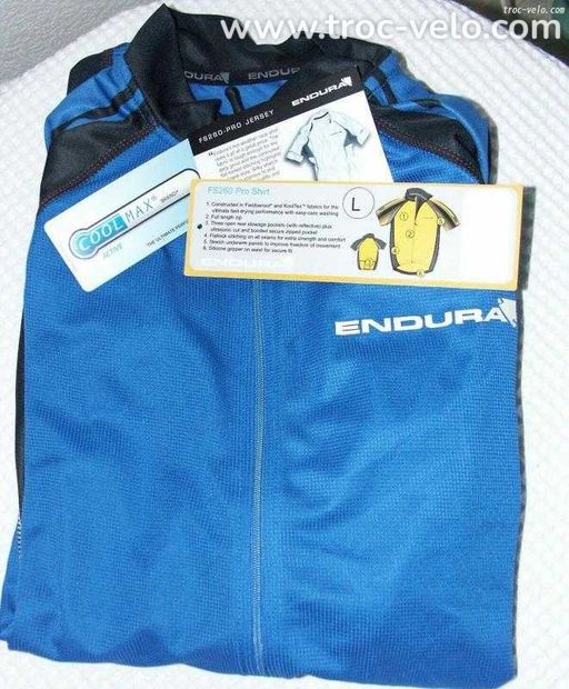 Maillot homme endura fs260-pro bleu taille l neuf ! - 1