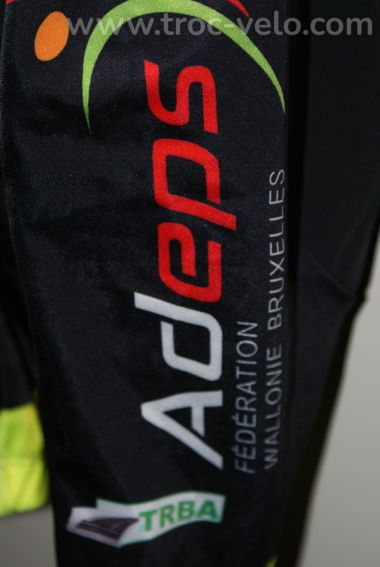 Cuissard vélo court pour homme - team "ADEPS" - noir - taille xl - 3