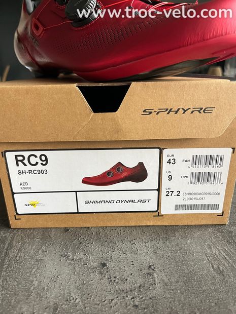 Chaussures route shimano s-phyre rouge neuves taille 43 - 2