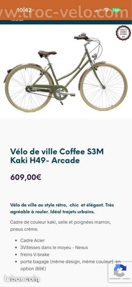 velo ville arcade coffe s6 de 2024 comme neuf - 8