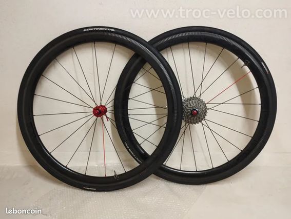 Roues carbone DMag Wheels à pneus, vélo route course carbone  - 2