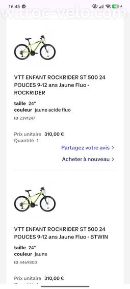 velo rockrider 24 pouces st 500 9/12ans - 6
