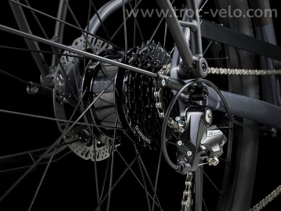Velo De Ville Electrique Trek Verve  1 Lowstep Lt 250wh Shimano Acera 8v Gris   Velo D Exposition - 4