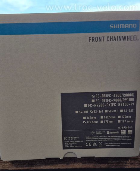 Pedalier Shimano FC-08 (FC-6800/R8000) 52-36 172.5mm - 2