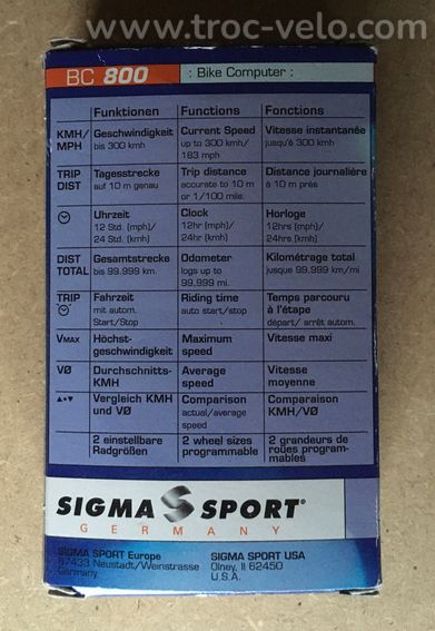 Compteur Sigma BC 800 - 5