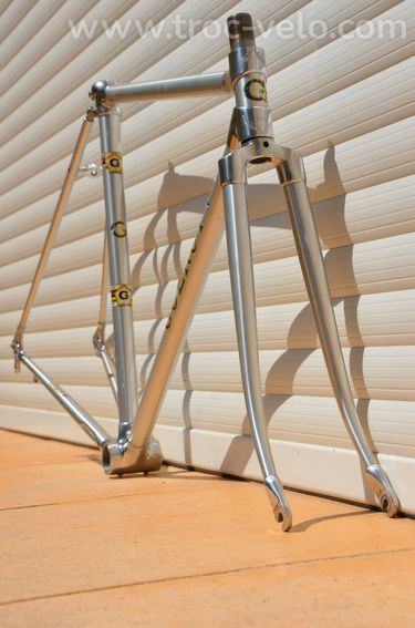 Cadre et fourche de vélo de course vintage Alan Record en tubes aluminium - 2