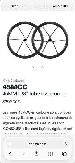 Roue Carbone 45MCC 45MM | 28" tubeless crochet - 4
