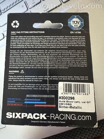Plaquettes de frein SixPack pour Avid Elixir - 2