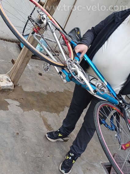 Av vélo cyclotourisme columbus gris et bleu fort léger mais relativement ancien - 7