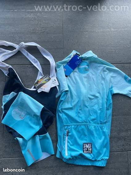 Maillot et cuissard vélo Santini femme TXS neuf - 3