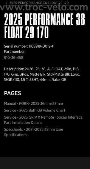 Fox 38 perf 29 170mm - 2