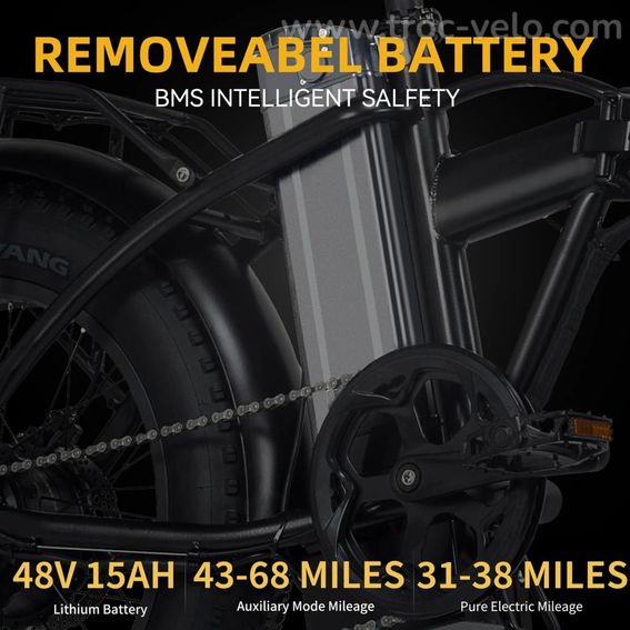 EBKAROCY Vélo Électrique Pliable 750W 400W 48V Fat Tire Adulte E-bike... - 3