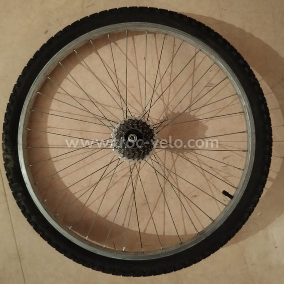 Roue arrière vtt 26p vintage Rigida aluminium 559x20 + roue-libre Simplex 7v en Bé