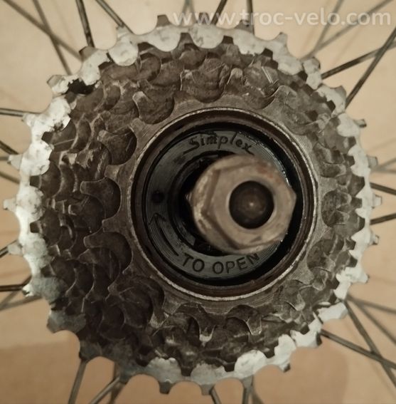 Roue arrière vtt 26p vintage Rigida aluminium 559x20 + roue-libre Simplex 7v en Bé - 2