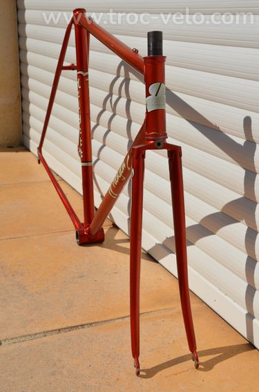 Cadre et fourche de vélo de course français Helyett Spéciale vintage en acier Reynolds 531 - 2