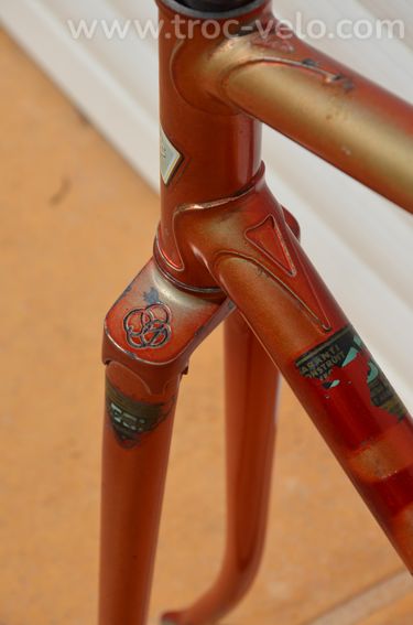 Cadre et fourche de vélo de course français Helyett Spéciale vintage en acier Reynolds 531 - 14