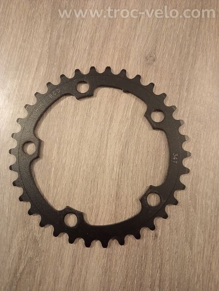 Plateau Vélo De Route Prowheel 50 Dents - Aluminium, BCD 110, Couleur Noir/argenté, Neuf Sous Emballage