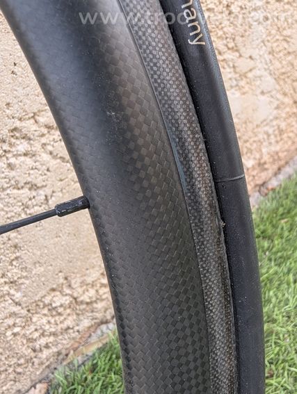 Paire de roues carbone artisanales FLASH WHEELS à boyaux – Patins / QR - 2