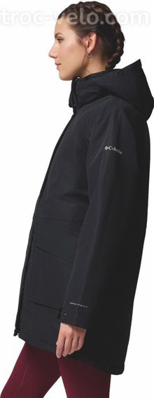 Parka Impermeable A Capuche Femme Columbia Pulaski Noir T L Produit Reconditionne - 3