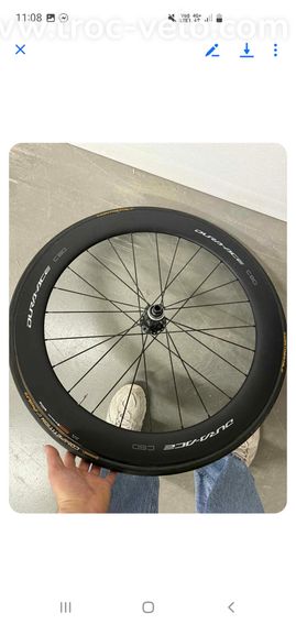 Roue shimano dura ace c60 boyaux - 2