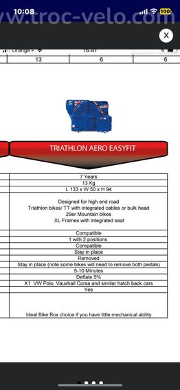 Box / valise Vélo route - triathlon - contre la montre - 2
