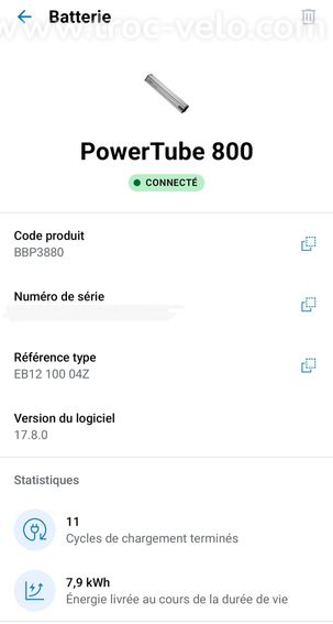 Batterie VAE Bosch PowerTube 800 Wh (BBP3880) Smart System - Cube Mondraker Scott Trek - 3